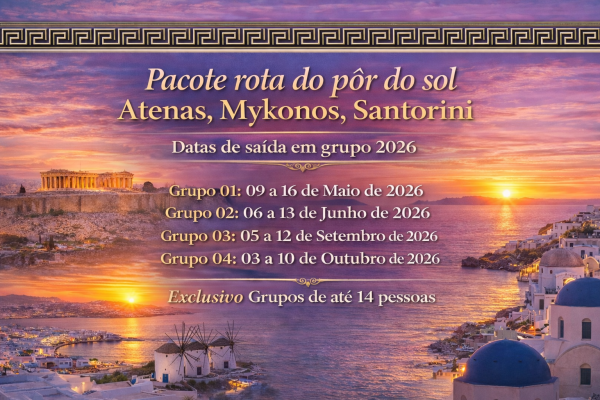 Vitrine Rota do Por do sol Pacote 2026 